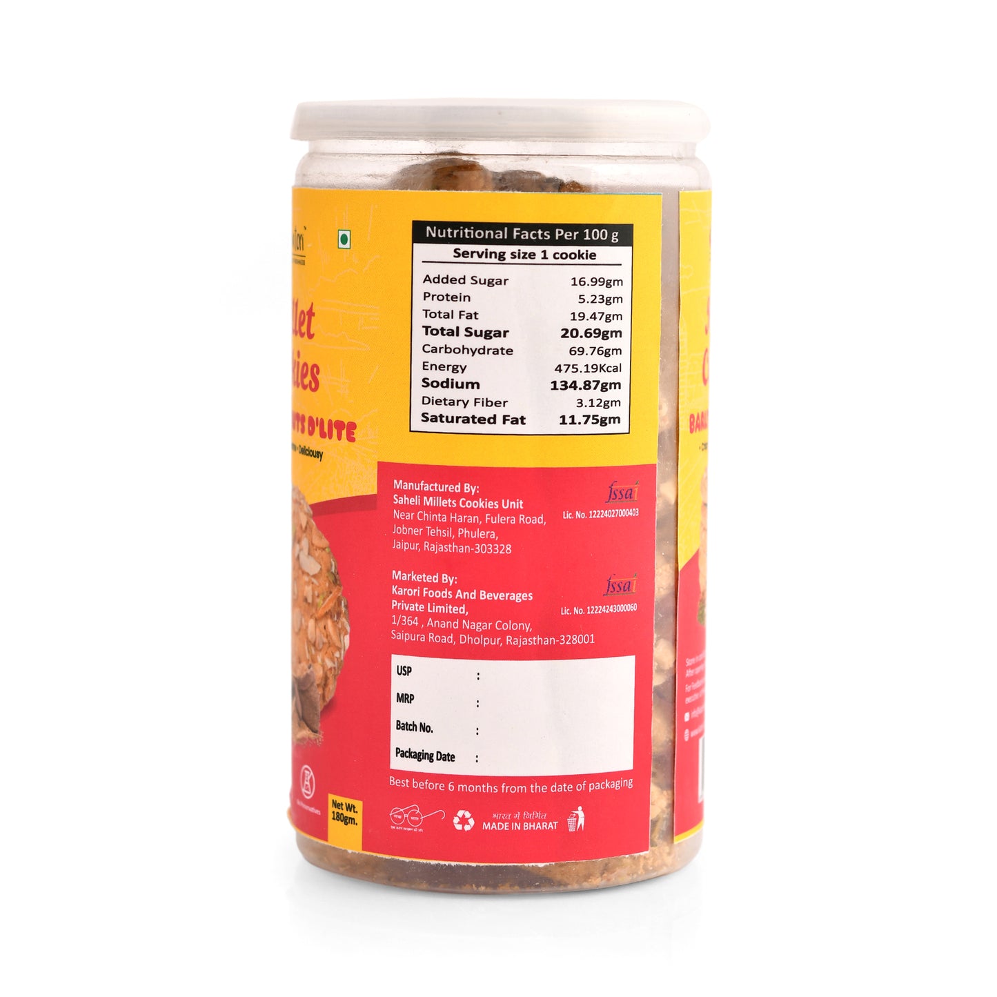 MILLET COOKIES BARLEY N NUTS D'LITE